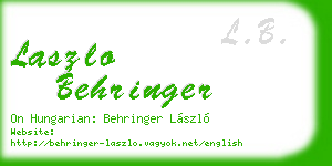 laszlo behringer business card